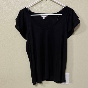 LC Lauren Conrad Black Short Sleeve Top